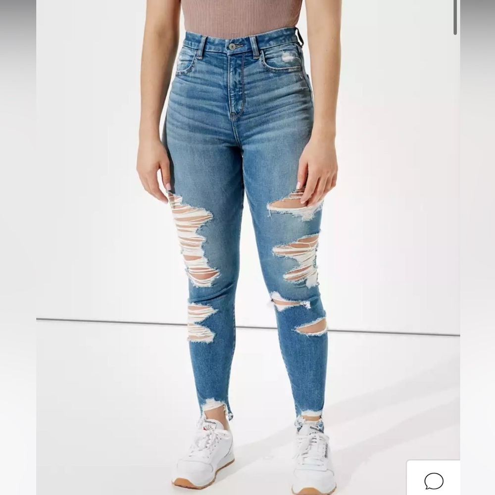 American Eagle Curvy Super-High Rose Denim